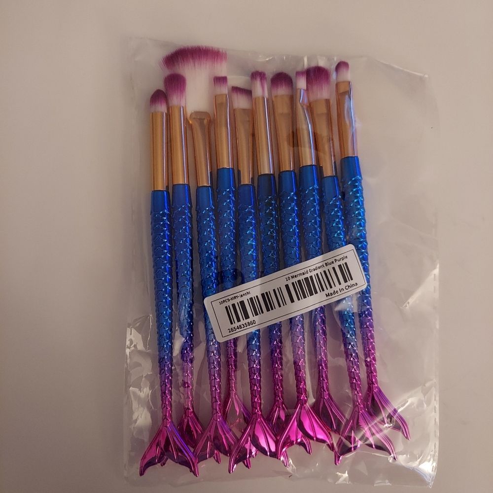 10 Pcs Mermaid Eye Makeup Brushes Set - Picture 2 of 6
